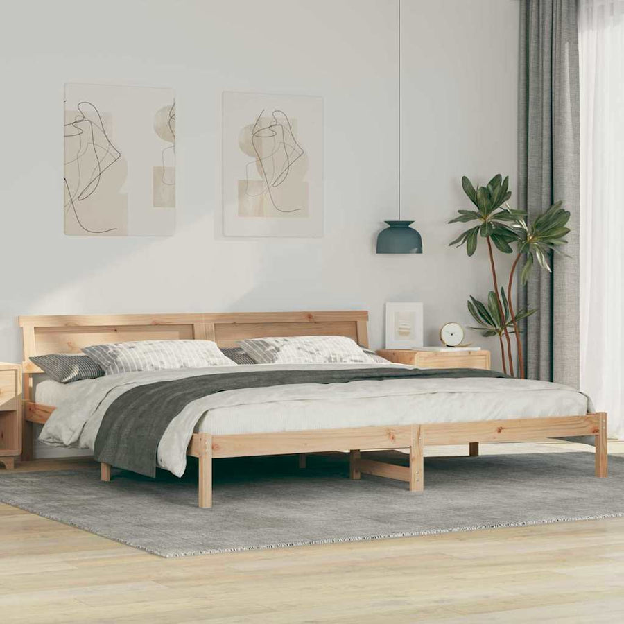 Bedframe Bruin 180 x 200 cm Massief grenenhout