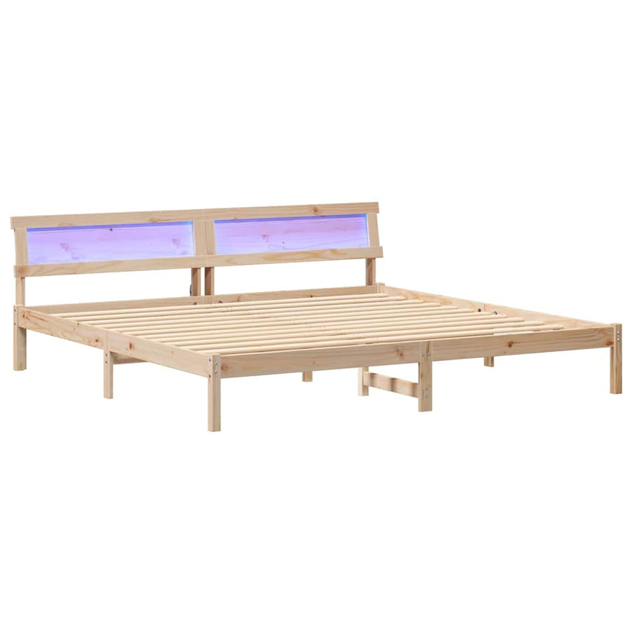 Bedframe Bruin 180 x 200 cm Massief grenenhout