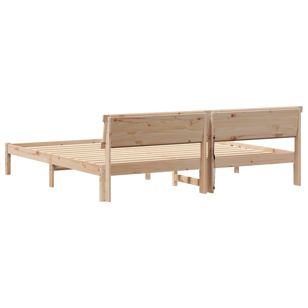 Bedframe Bruin 180 x 200 cm Massief grenenhout