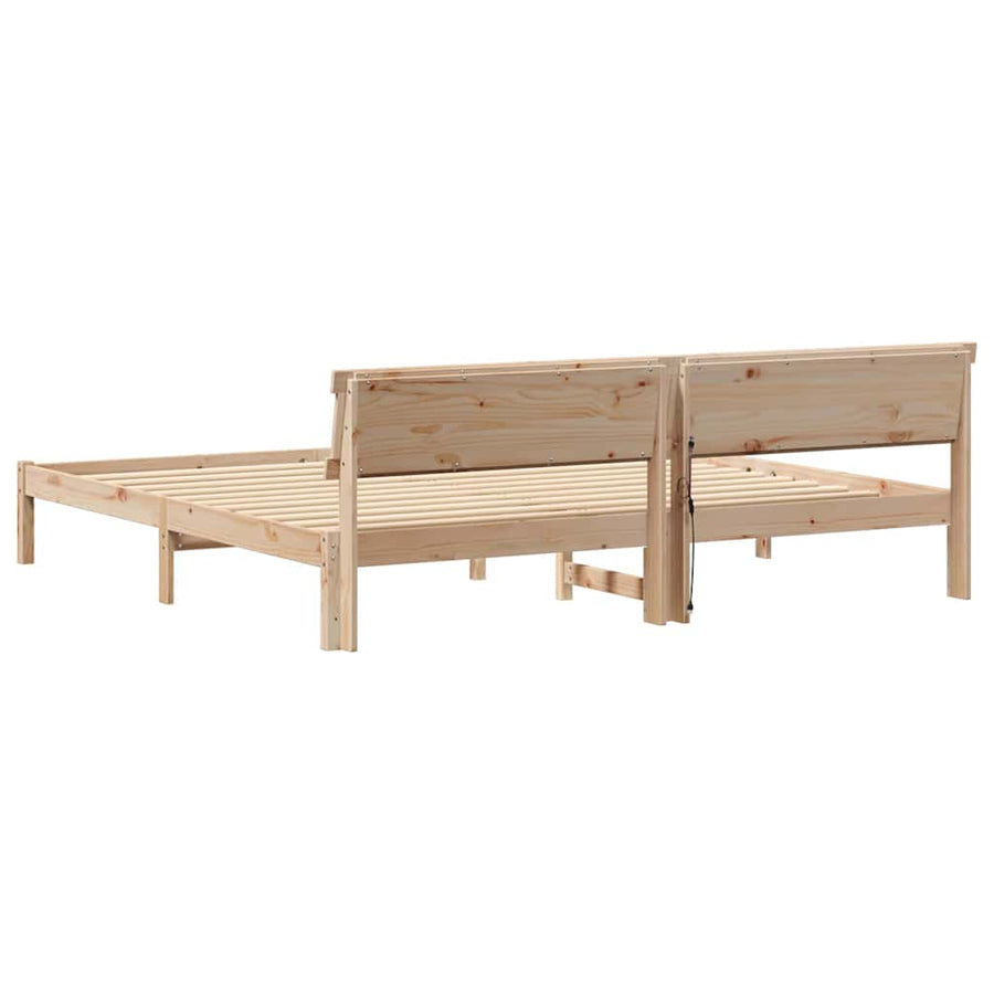 Bedframe Bruin 180 x 200 cm Massief grenenhout