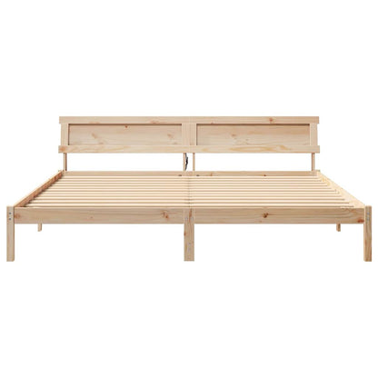 Bedframe Bruin 180 x 200 cm Massief grenenhout
