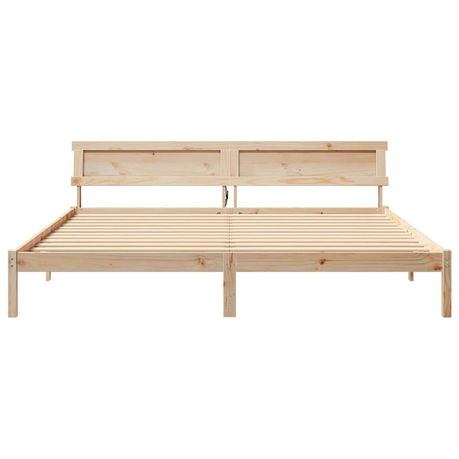 Bedframe Bruin 180 x 200 cm Massief grenenhout