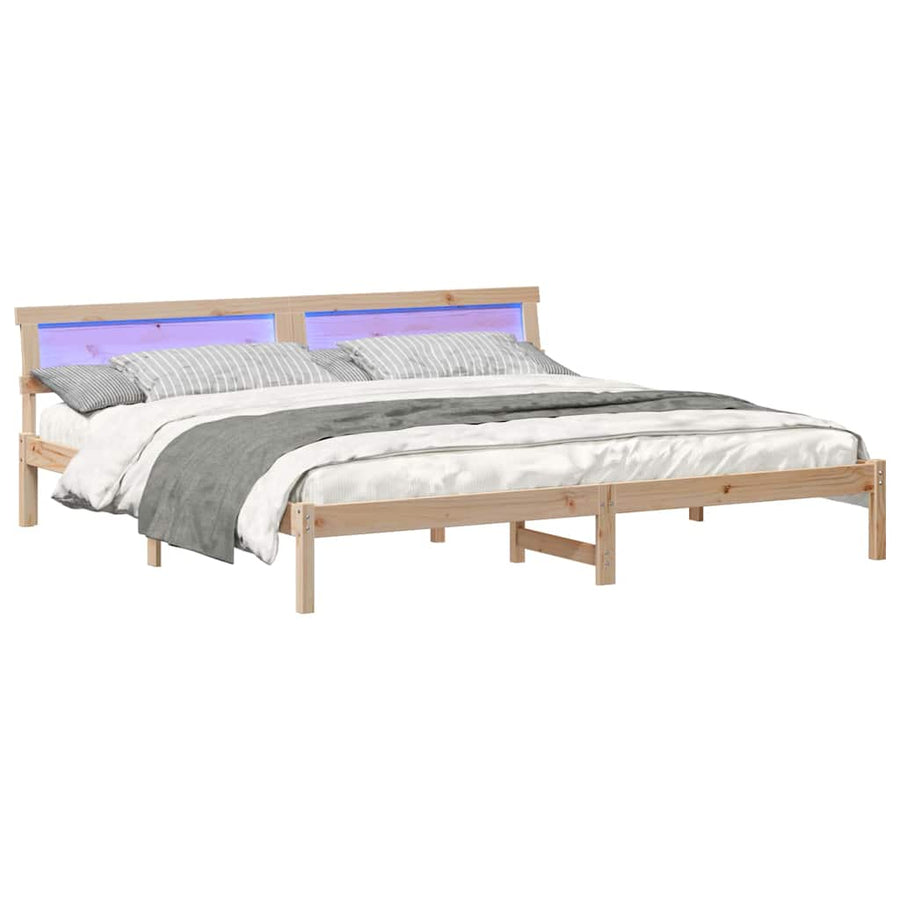 Bedframe Bruin 180 x 200 cm Massief grenenhout