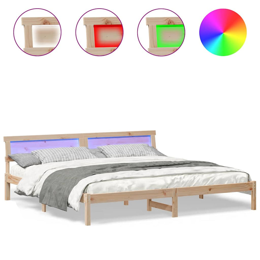 Bedframe Bruin 180 x 200 cm Massief grenenhout