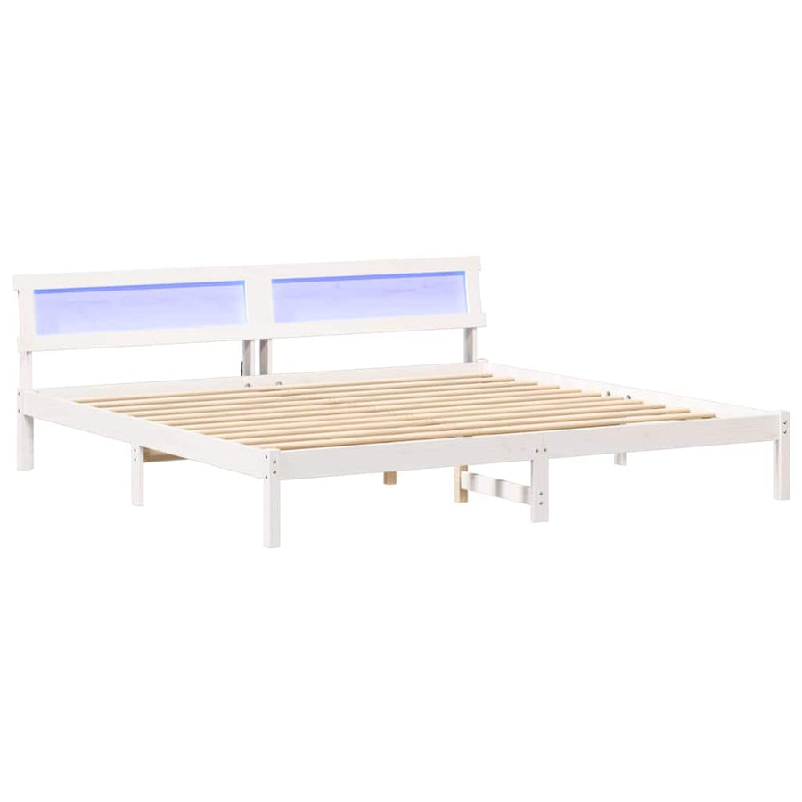 Bedframe Wit 180 x 200 cm Massief grenenhout