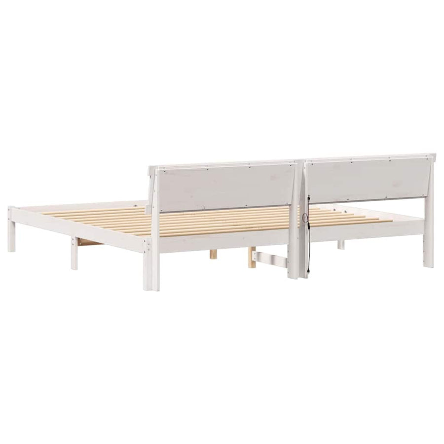 Bedframe Wit 180 x 200 cm Massief grenenhout