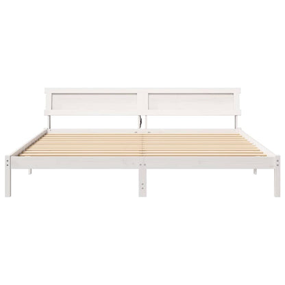 Bedframe Wit 180 x 200 cm Massief grenenhout