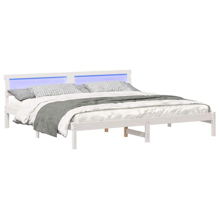 Bedframe Wit 180 x 200 cm Massief grenenhout