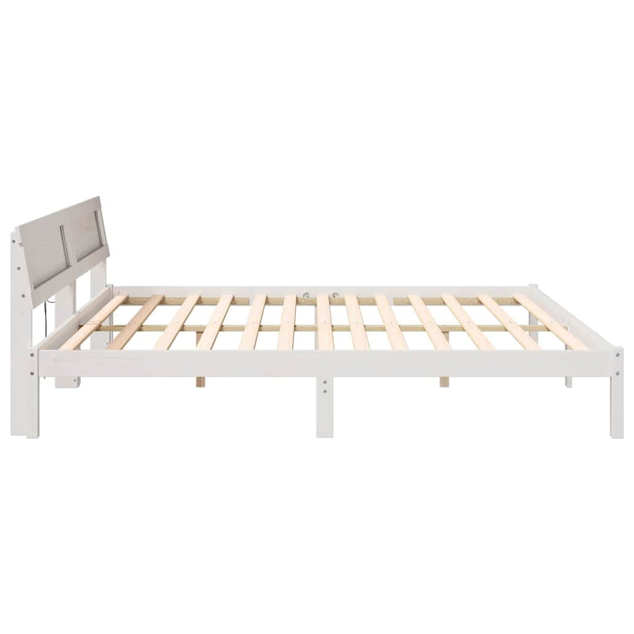 Bedframe Wit 180 x 200 cm Massief grenenhout