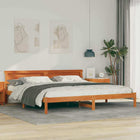 Bedframe 180x200 cm massief grenenhout wasbruin