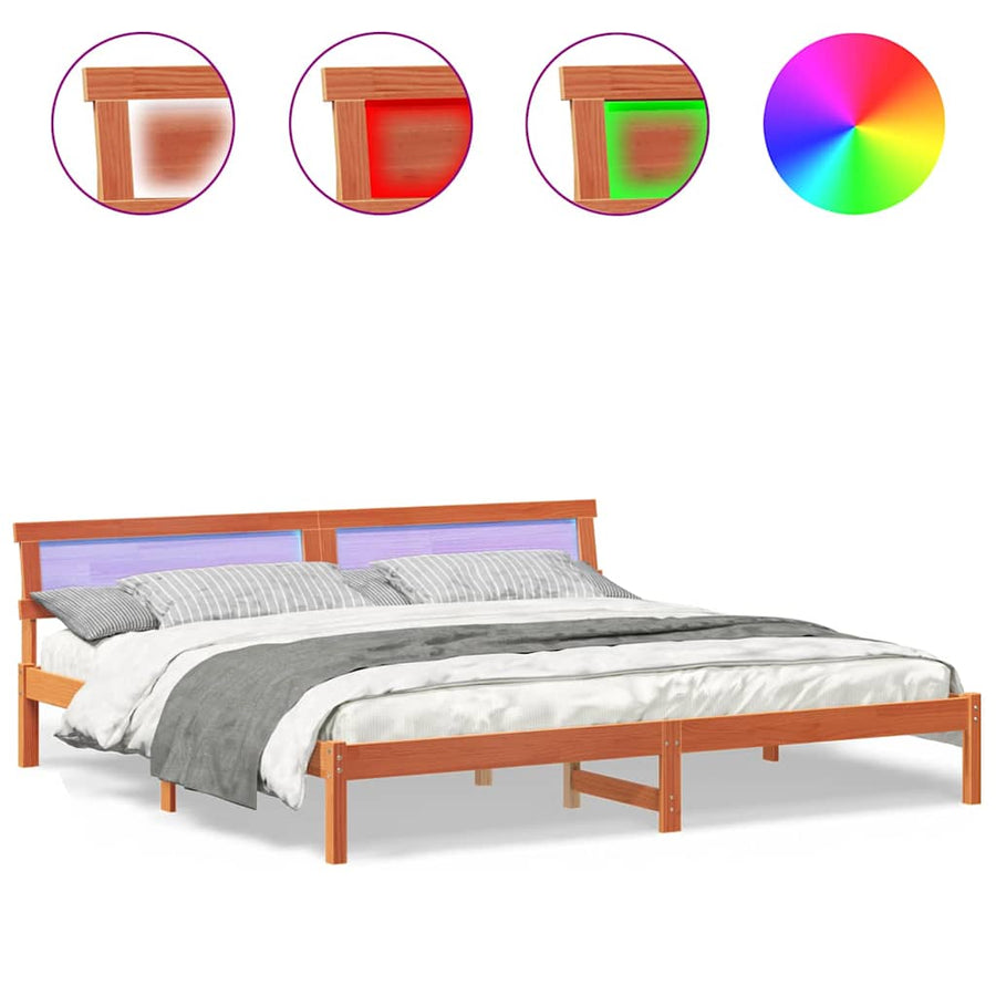 Bedframe Wasbruin 180 x 200 cm Massief grenenhout