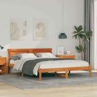 Bed frame Waxed Brown 160 x 200 cm Solid pine wood