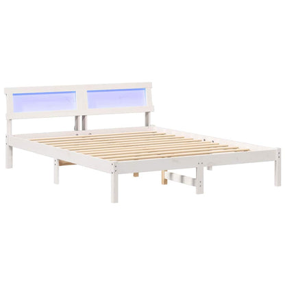 Bedframe Wit 150 x 200 cm Massief grenenhout