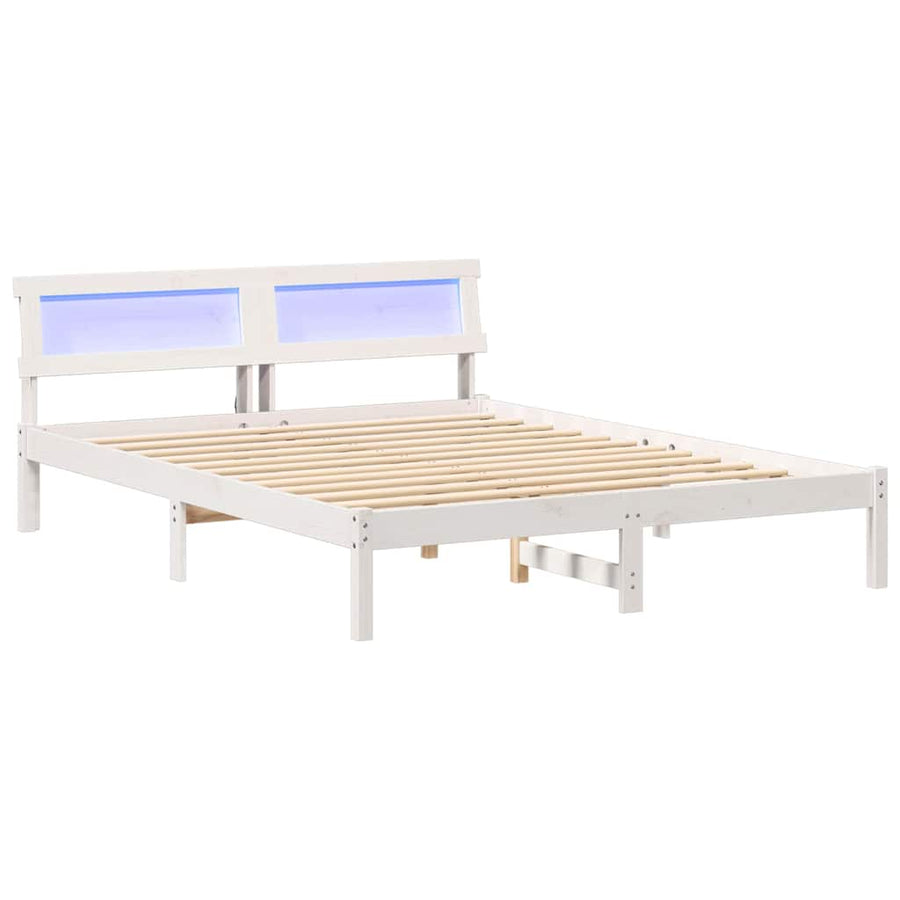 Bedframe Wit 150 x 200 cm Massief grenenhout