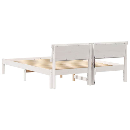 Bedframe Wit 150 x 200 cm Massief grenenhout