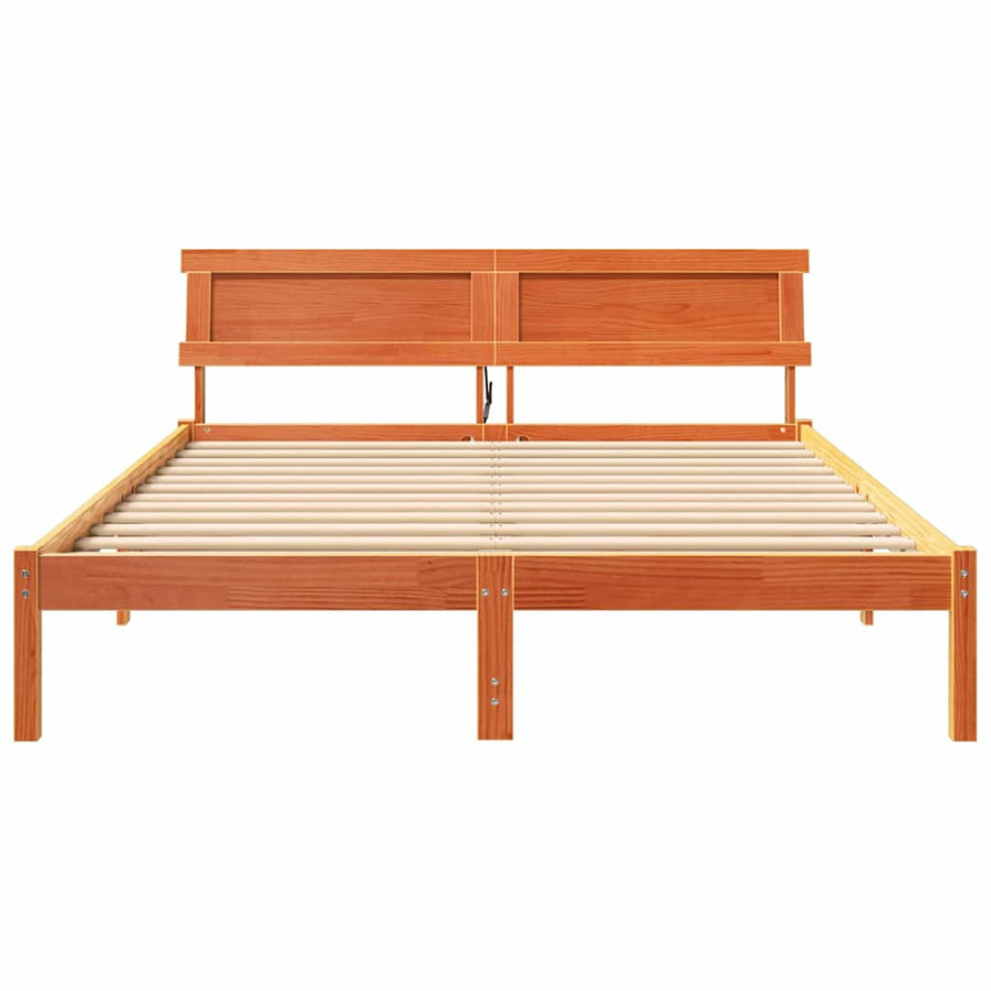 Bedframe Wasbruin 150 x 200 cm Massief grenenhout
