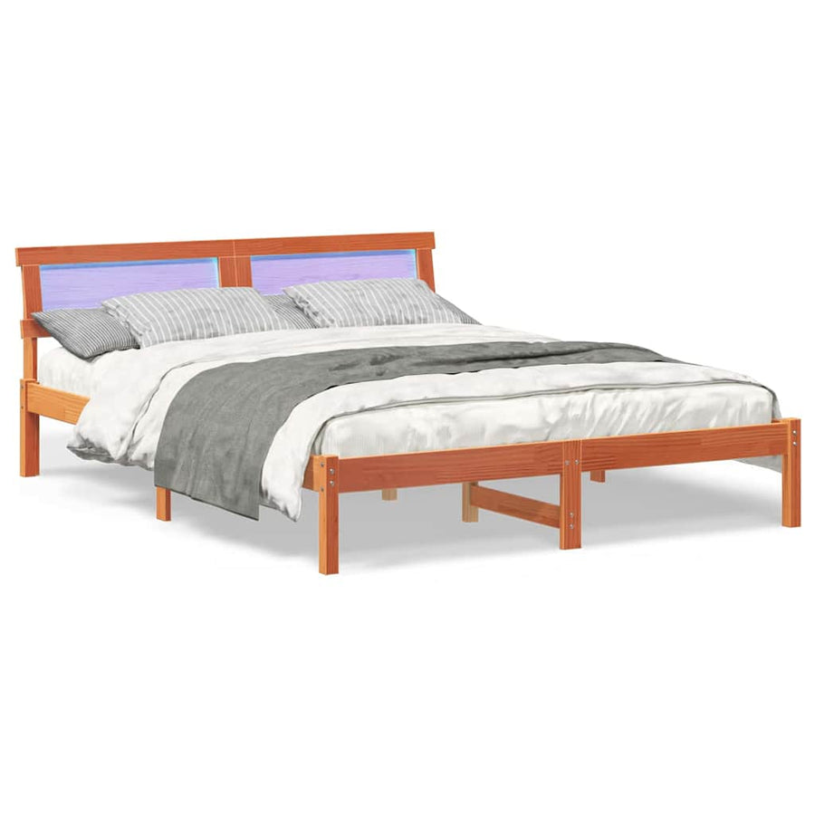 Bedframe Wasbruin 150 x 200 cm Massief grenenhout