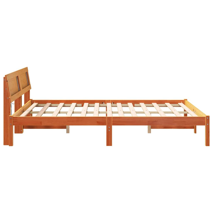 Bedframe Wasbruin 150 x 200 cm Massief grenenhout