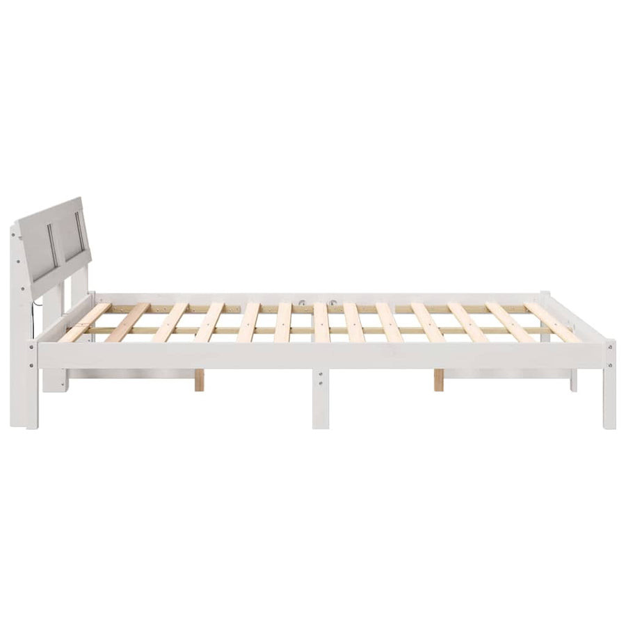 Bedframe Wit 140 x 200 cm Massief grenenhout