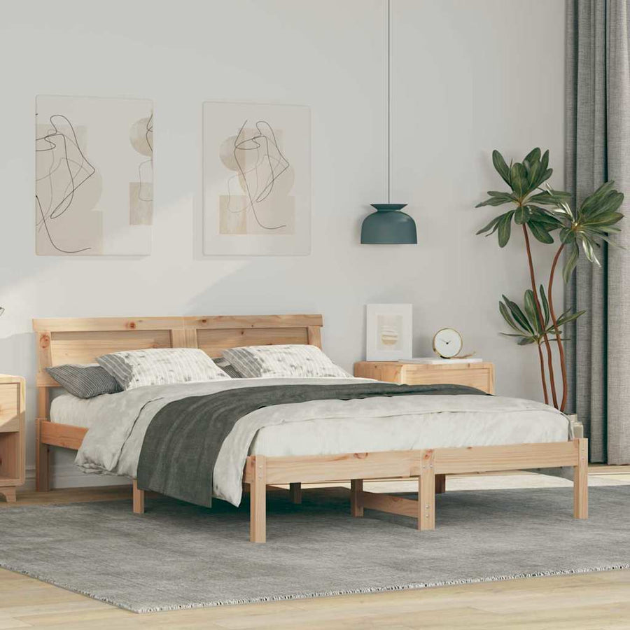 Bedframe Bruin 120 x 200 cm Massief grenenhout