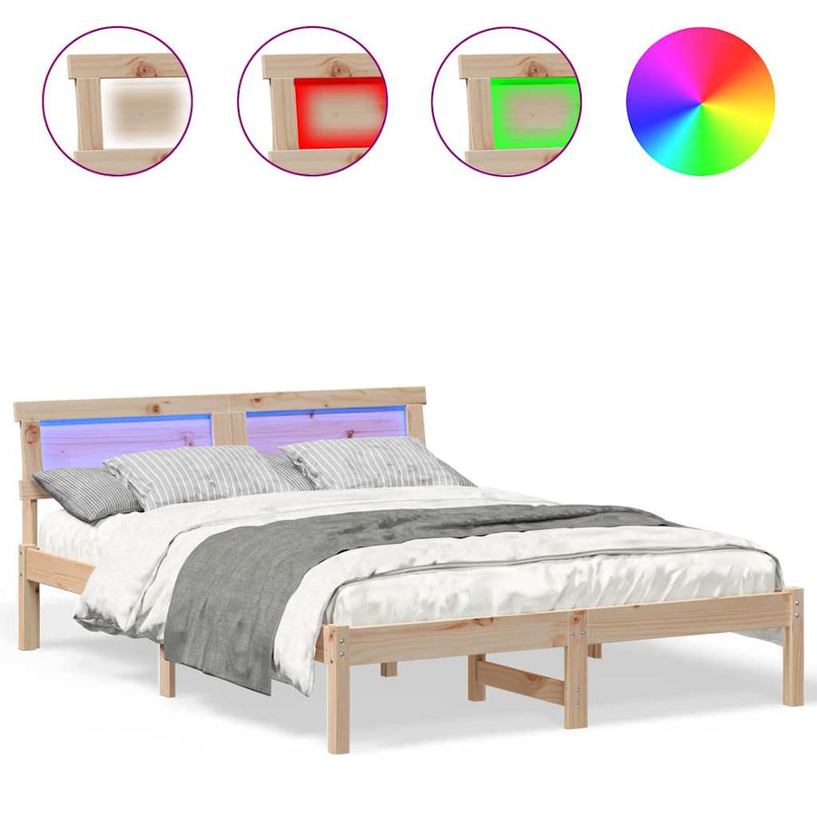 Bedframe Bruin 120 x 200 cm Massief grenenhout