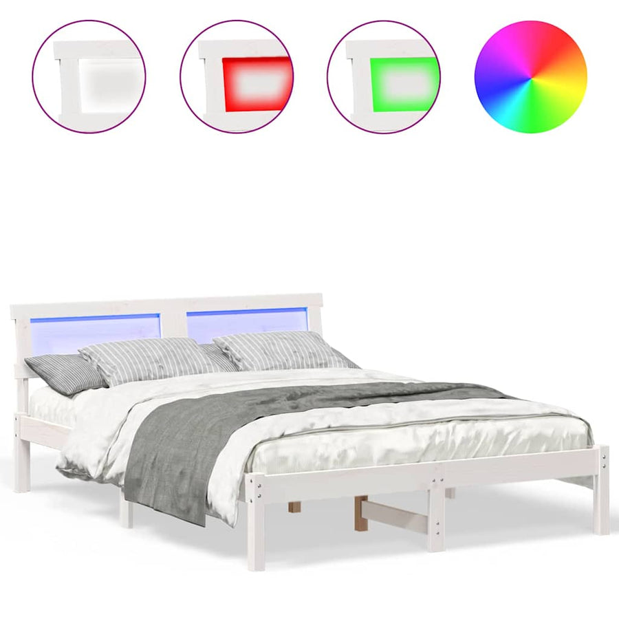 Bedframe Wit 120 x 200 cm Massief grenenhout