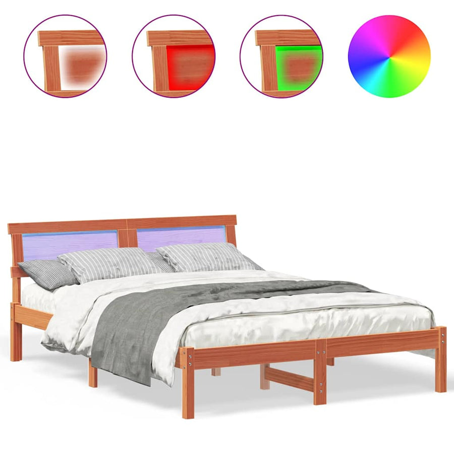 Bedframe Wasbruin 120 x 200 cm Massief grenenhout