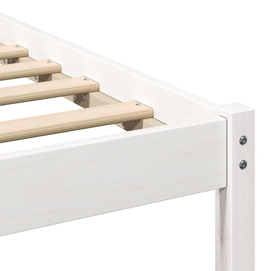 Bedframe Wit 140 x 190 cm Massief grenenhout