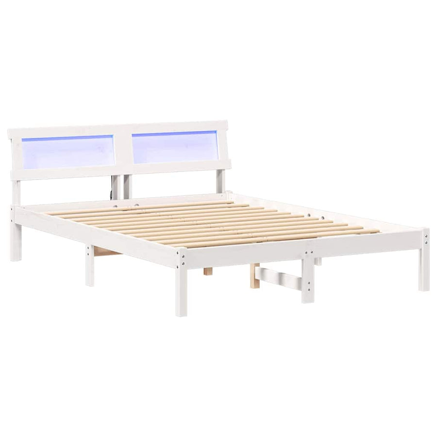 Bedframe Wit 140 x 190 cm Massief grenenhout