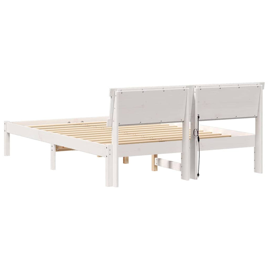 Bedframe Wit 135 x 190 cm Massief grenenhout