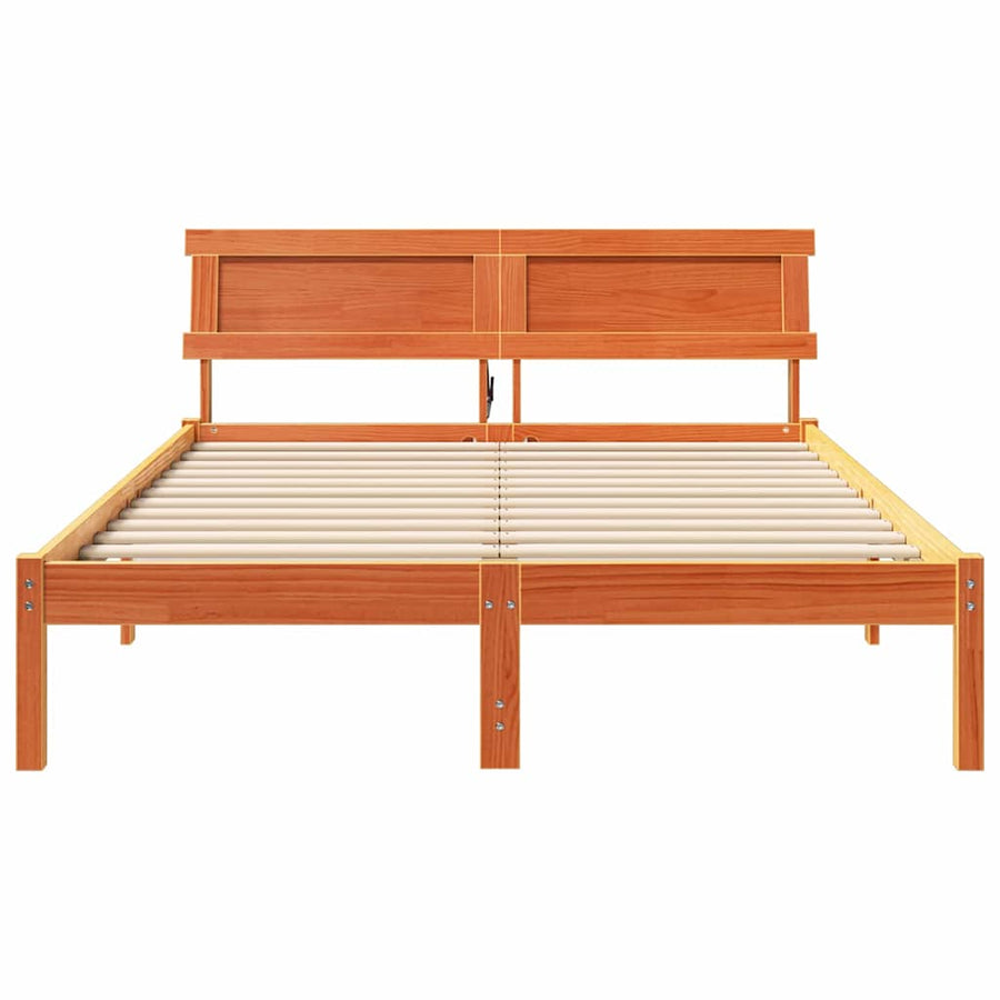 Bedframe Wasbruin 135 x 190 cm Massief grenenhout