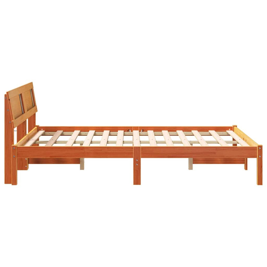 Bedframe Wasbruin 135 x 190 cm Massief grenenhout