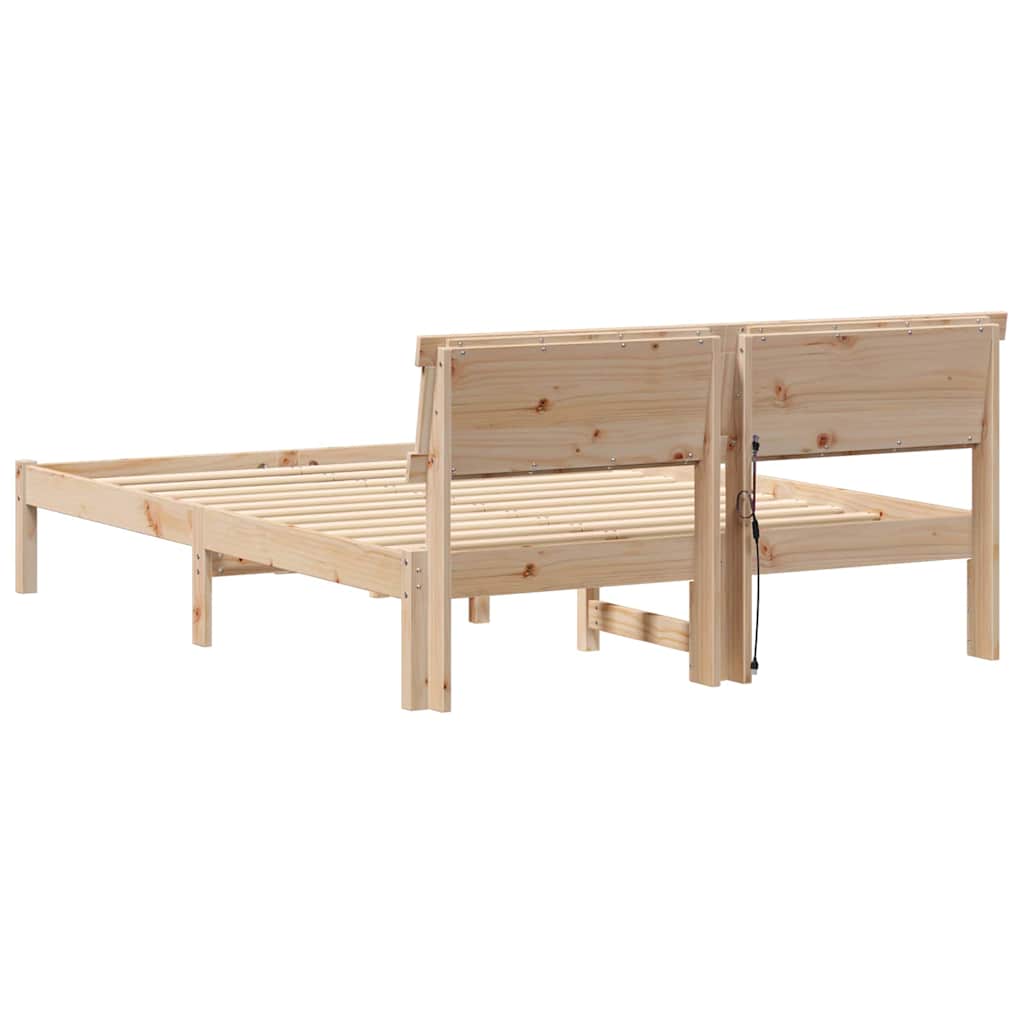 Bedframe Bruin 120 x 190 cm Massief grenenhout