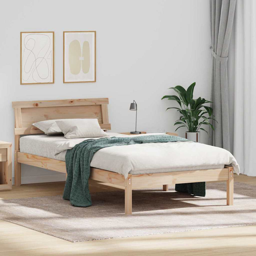 Bedframe Wax Bruin Bruin 100 x 200 cm Grenenhout