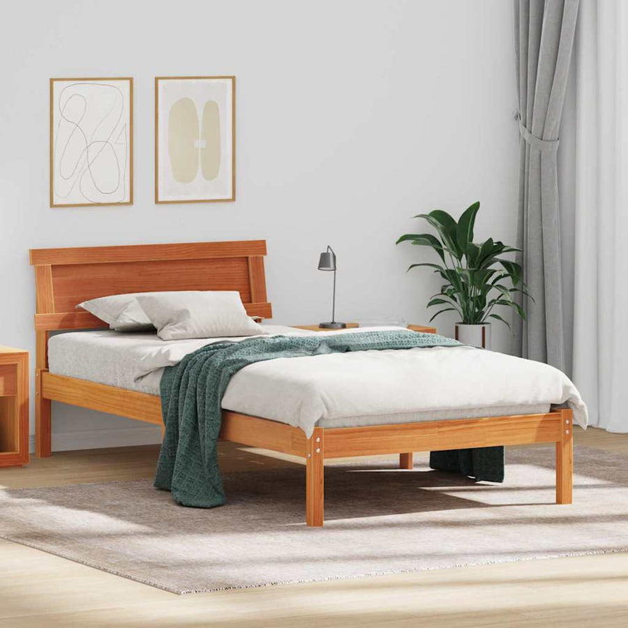 Bedframe Wax Bruin Wasbruin 90 x 200 cm Massief grenenhout