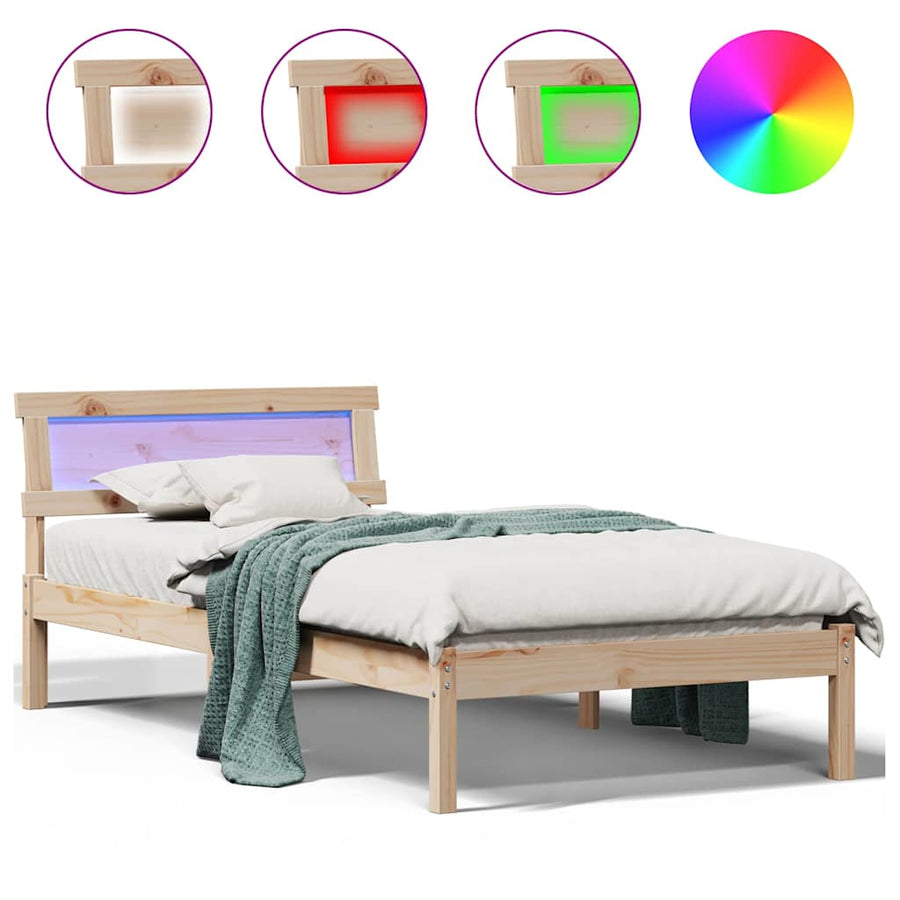 Bedframe Bruin 75 x 190 cm Massief grenenhout