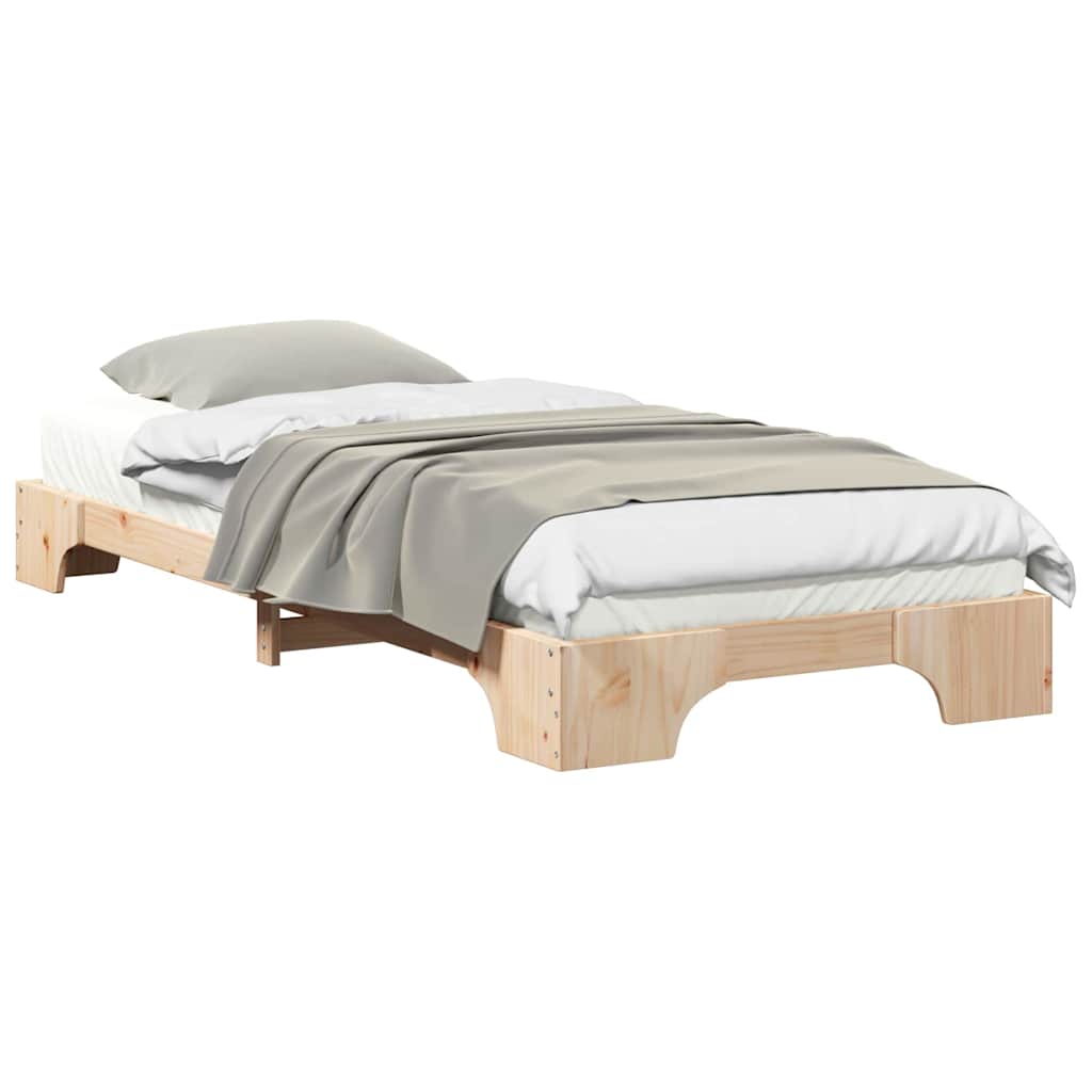Bedframe met opslag Bruin 80 x 210 cm Hout