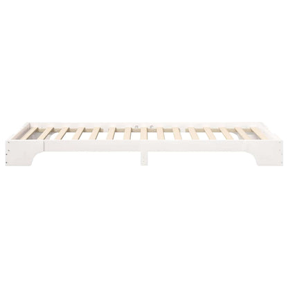 Bedframe met opslag Wit 80 x 210 cm Hout