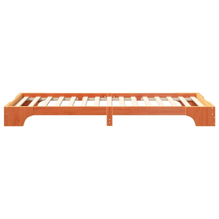 Bedframe met opslag Bruin 80 x 210 cm Massief grenenhout