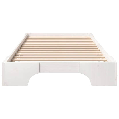 Bedframe met opslag Wit 90 x 210 cm Hout
