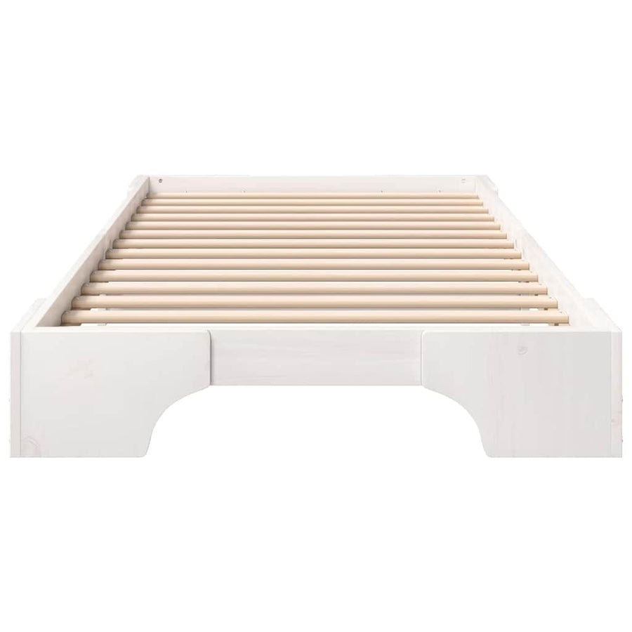 Bedframe met opslag Wit 90 x 210 cm Hout