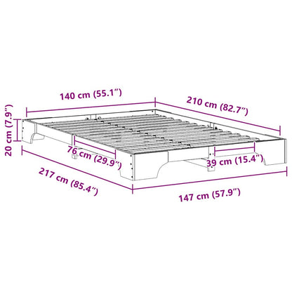 Bedframe met opslag Bruin 140 x 210 cm Hout