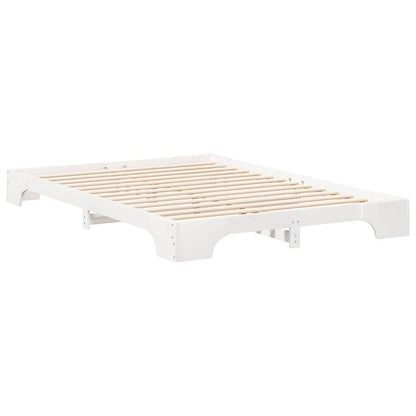 Bedframe met opslag Wit 140 x 210 cm Hout