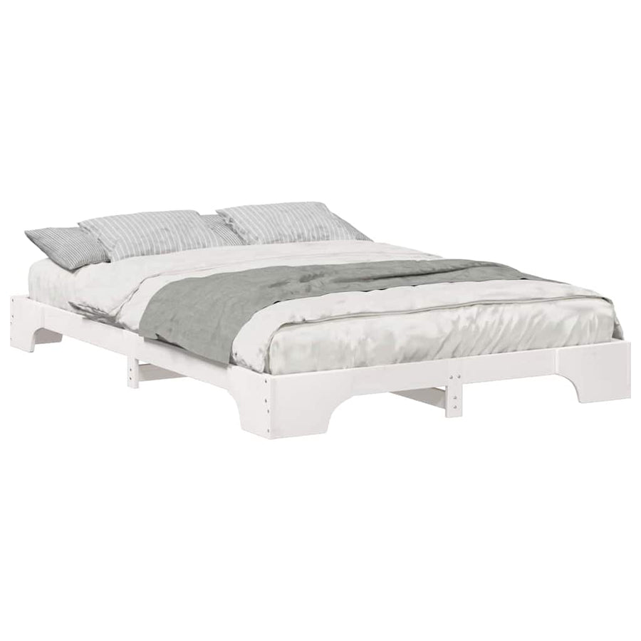 Bedframe met opslag Wit 140 x 210 cm Hout