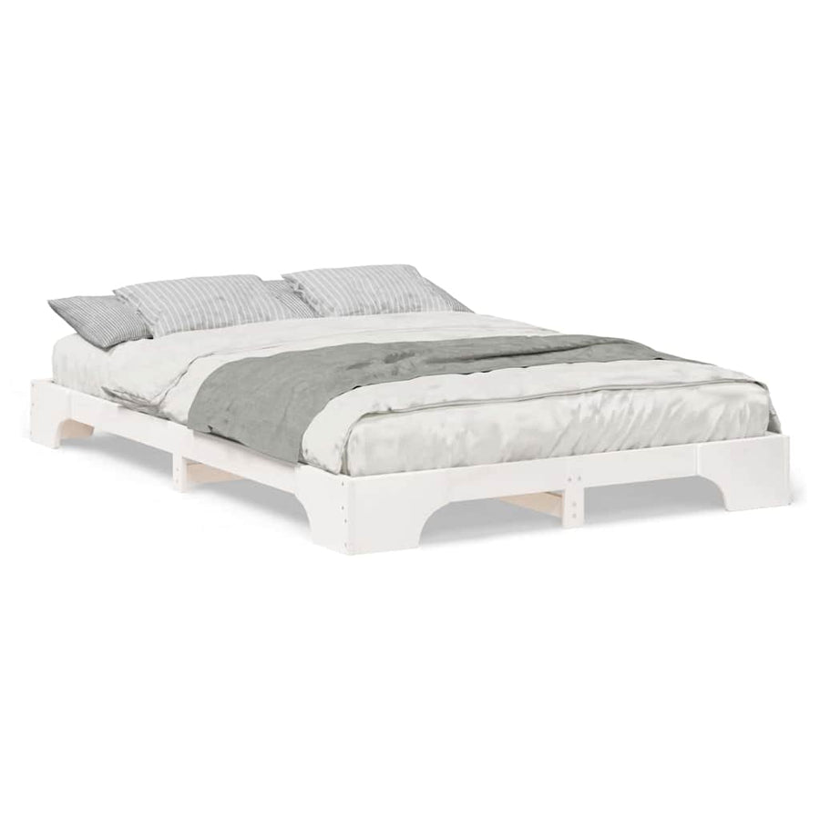 Bedframe met opslag Wit 140 x 210 cm Hout