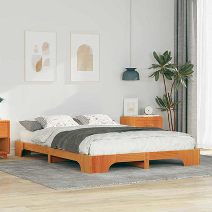 Bedframe met opslag Bruin 140 x 210 cm Hout