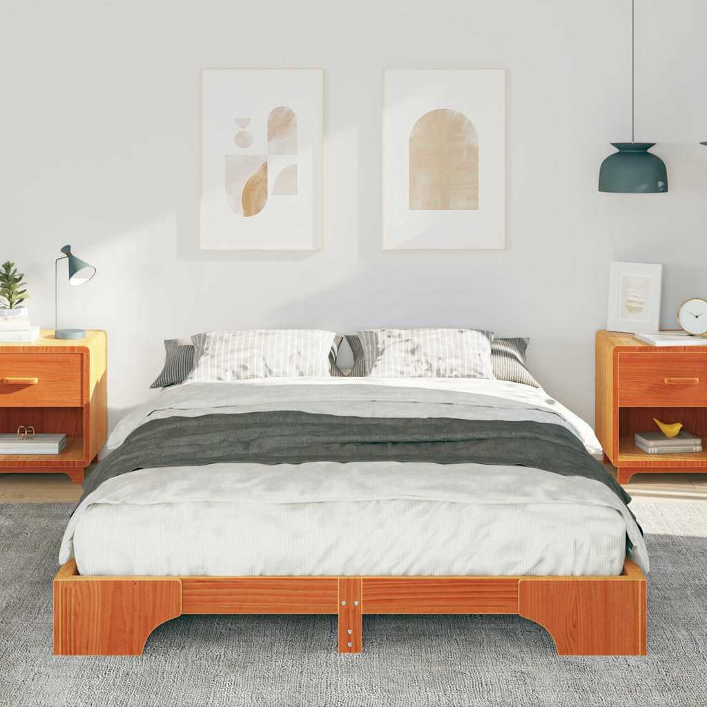 Bedframe met opslag Bruin 140 x 210 cm Hout