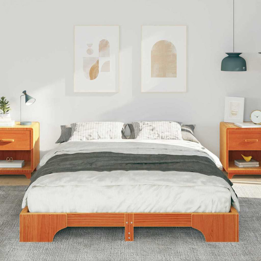 Bedframe met opslag Bruin 140 x 210 cm Hout