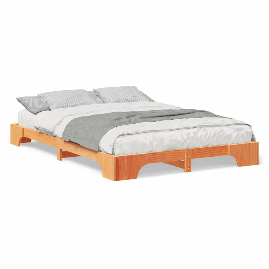 Bedframe met opslag Bruin 140 x 210 cm Hout