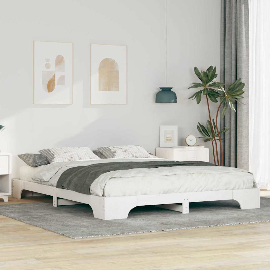Bedframe met opslag Wit 160 x 210 cm Hout